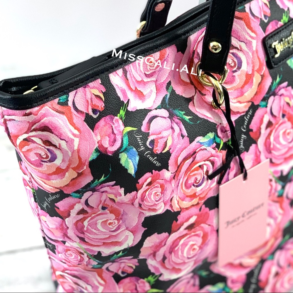 JUICY COUTURE SET 🌹 Floral Rose Tote Bag & Wallet - Picture 7 of 16